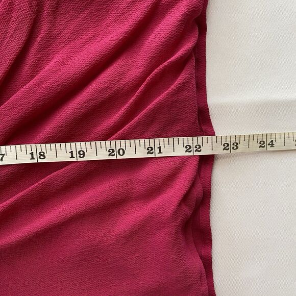 Vintage 80's Giorgio Armani Magenta Silk Semi-Sheer Wrap Front Blouse Size 10 - Picture 15 of 16